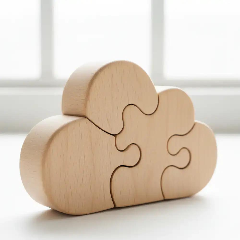 Smooth, non-toxic edges of the wooden puzzle